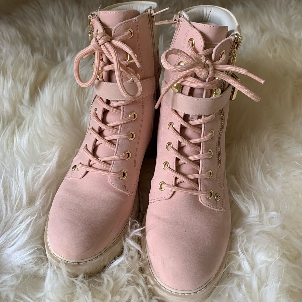 Cute Pink and Tan Boots